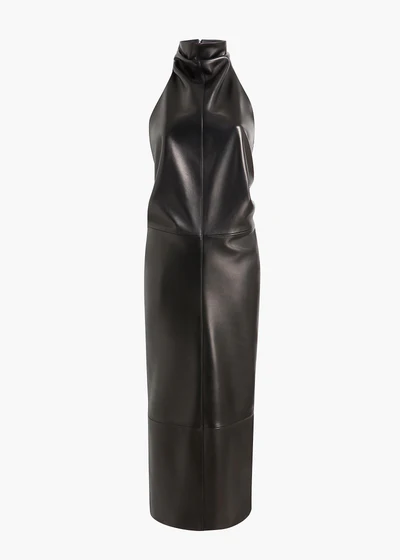 ROXANNE DRESS BLACK LEATHER 56501012 200 GHOST