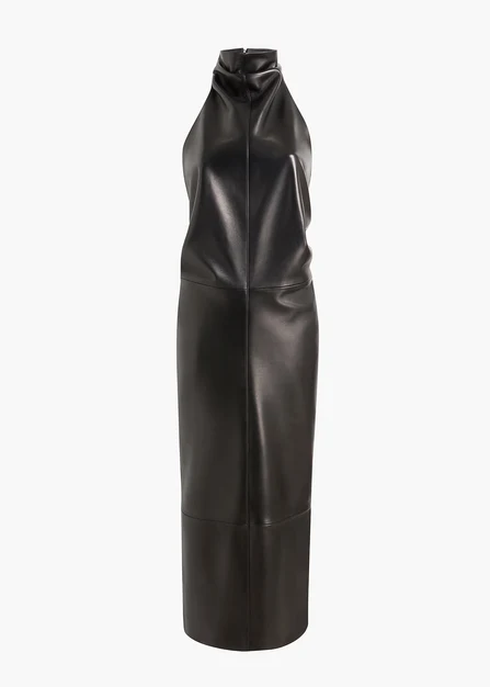 ROXANNE DRESS BLACK LEATHER 56501012 200 GHOST