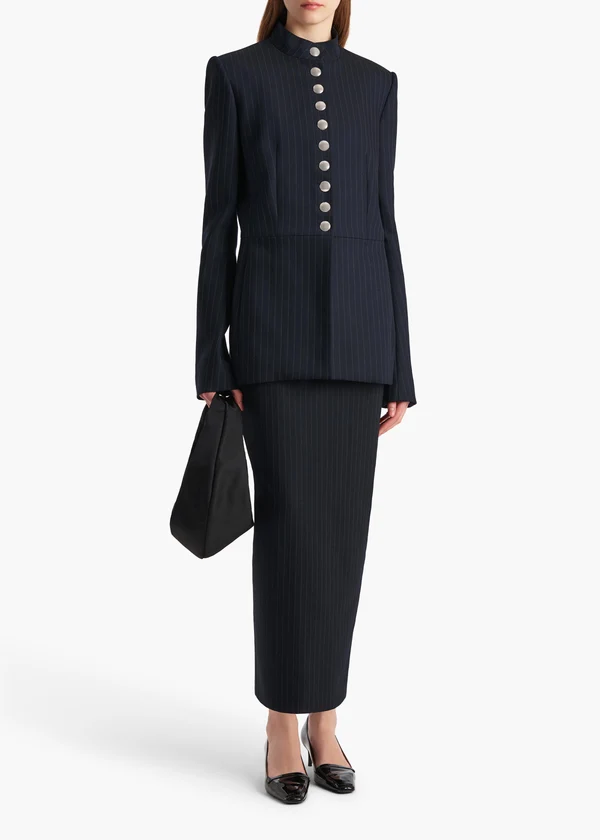 Loxley Skirt in Navy and White Stripe STYLED VIEW